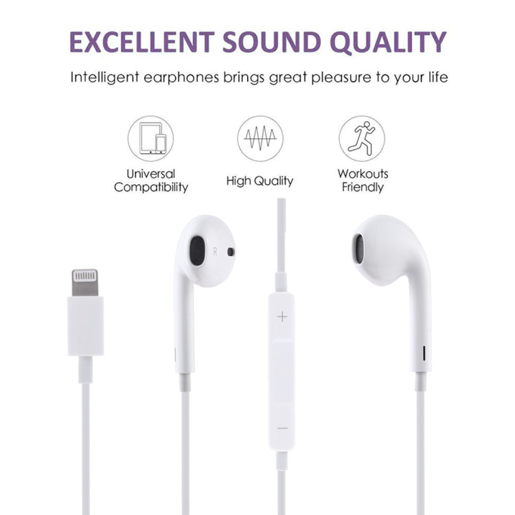 GL069 8 Pin Port Bluetooth Module Pop-up Window Wired Stereo Earphones with Mic (White) - Normal Style Earphone by PMC TechLife | Online Shopping South Africa | PMC TechLife