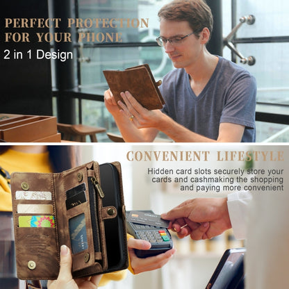 For iPhone XR CaseMe Detachable Multifunctional Horizontal Flip Leather Case with Card Slot & Holder & Zipper Wallet & Photo Frame (Brown) - More iPhone Cases by CaseMe | Online Shopping South Africa | PMC Jewellery