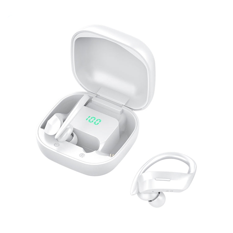 258 Wireless Ear-mounted Bluetooth Earphone with Charging Box & Digital Display, Support Touch & HD Call & Voice Assistant & NFC (White) - Bluetooth Earphone by PMC TechLife | Online Shopping South Africa | PMC TechLife