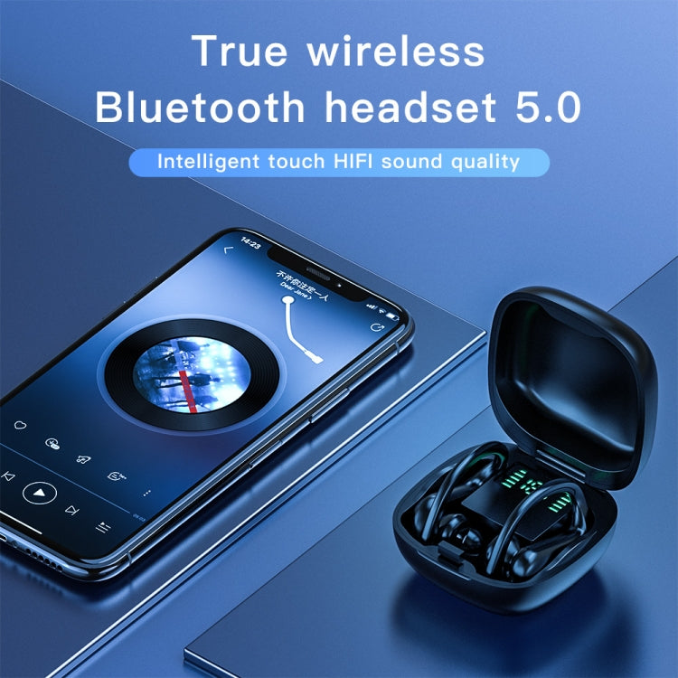 258 Wireless Ear-mounted Bluetooth Earphone with Charging Box & Digital Display, Support Touch & HD Call & Voice Assistant & NFC (White) - Bluetooth Earphone by PMC TechLife | Online Shopping South Africa | PMC TechLife