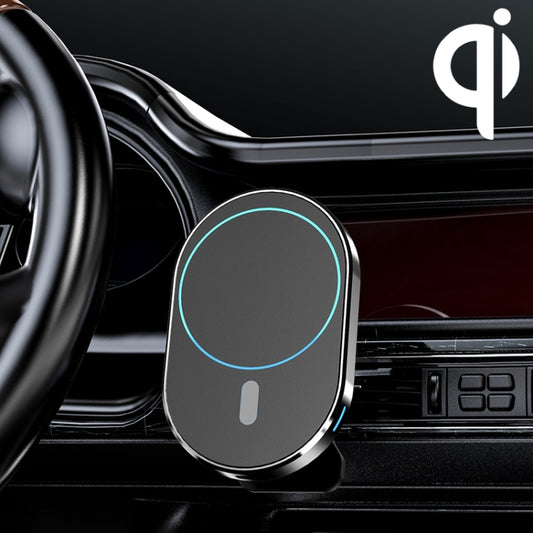 JJT-968 15W Max Output Magnetic Car Air Outlet Bracket Wireless Charger(Black) - Wireless Charger Holders by PMC Jewellery | Online Shopping South Africa | PMC Jewellery