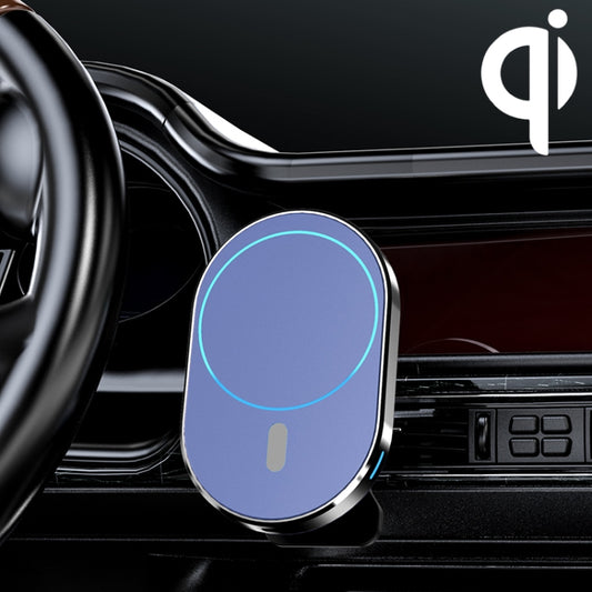 JJT-968 15W Max Output Magnetic Car Air Outlet Bracket Wireless Charger(Blue) - Wireless Charger Holders by PMC Jewellery | Online Shopping South Africa | PMC Jewellery