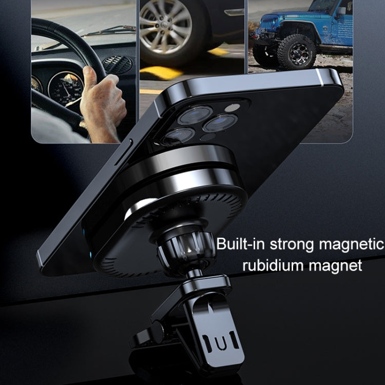 JJT-968 15W Max Output Magnetic Car Air Outlet Bracket Wireless Charger(Blue) - Wireless Charger Holders by PMC Jewellery | Online Shopping South Africa | PMC Jewellery