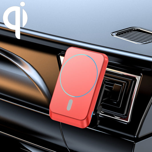 JJT-969 15W Max Output Magnetic Car Air Outlet Bracket Wireless Charger(Red) - Wireless Charger Holders by PMC Jewellery | Online Shopping South Africa | PMC Jewellery