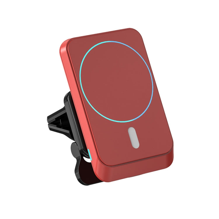 JJT-969 15W Max Output Magnetic Car Air Outlet Bracket Wireless Charger(Red) - Wireless Charger Holders by PMC Jewellery | Online Shopping South Africa | PMC Jewellery