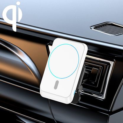 JJT-969 15W Max Output Magnetic Car Air Outlet Bracket Wireless Charger(White) - Wireless Charger Holders by PMC Jewellery | Online Shopping South Africa | PMC Jewellery