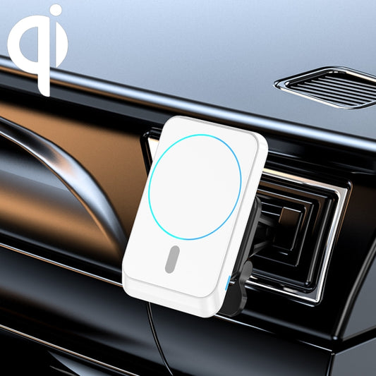 JJT-969 15W Max Output Magnetic Car Air Outlet Bracket Wireless Charger(White) - Wireless Charger Holders by PMC Jewellery | Online Shopping South Africa | PMC Jewellery