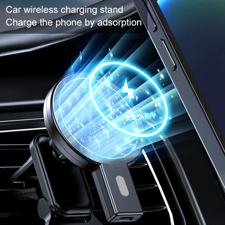 K07 15W Max Output Magnetic Car Air Outlet Bracket Wireless Charger(Black) - Wireless Charger Holders by PMC Jewellery | Online Shopping South Africa | PMC Jewellery