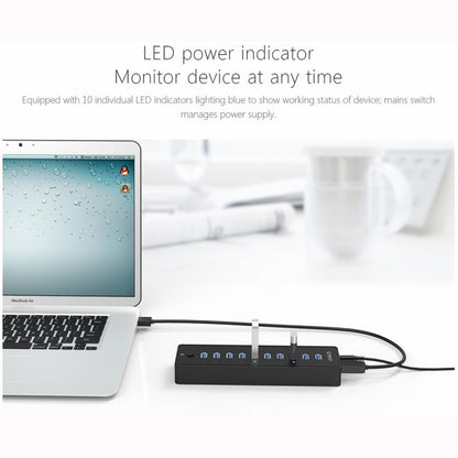 ORICO P10-U3-V1 10 USB 3.0 Ports HUB, Specification: EU Plug - USB HUB by ORICO | Online Shopping South Africa | PMC Jewellery | Buy Now Pay Later Mobicred