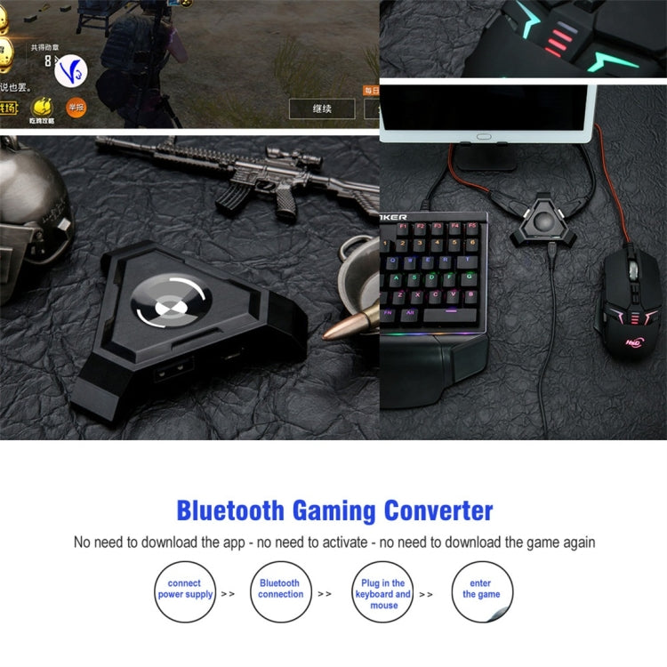 HXSJ P5 Bluetooth 4.1 Keyboard Mouse Bluetooth Gaming Converter, Can Not Be Pressed Version(Black) - Converter & Adapter by HXSJ | Online Shopping South Africa | PMC Jewellery