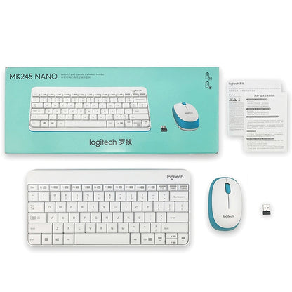 Logitech MK245 Nano Wireless Keyboard Mouse Set (White) - Wireless Keyboard by Logitech | Online Shopping South Africa | PMC Jewellery