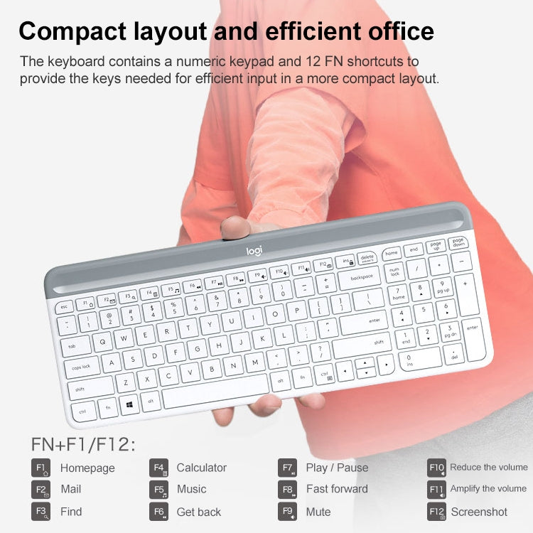 Logitech MK470 Wireless Silence Keyboard Mouse Set (White) - free shipping - PMC TechLife - Order now!