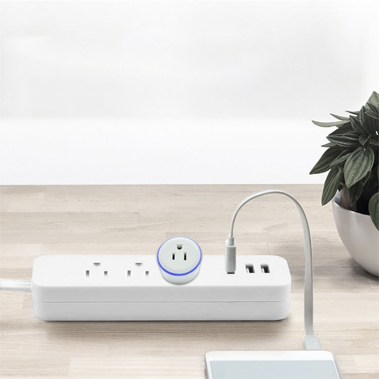 10A Round Shape WiFi 2.4GHz Mini Plug APP Remote Control Timing Smart Socket Works with Alexa & Google Home & Colorful Breathing Light, AC 100-240V, US Plug - Smart Socket by PMC Jewellery | Online Shopping South Africa | PMC Jewellery