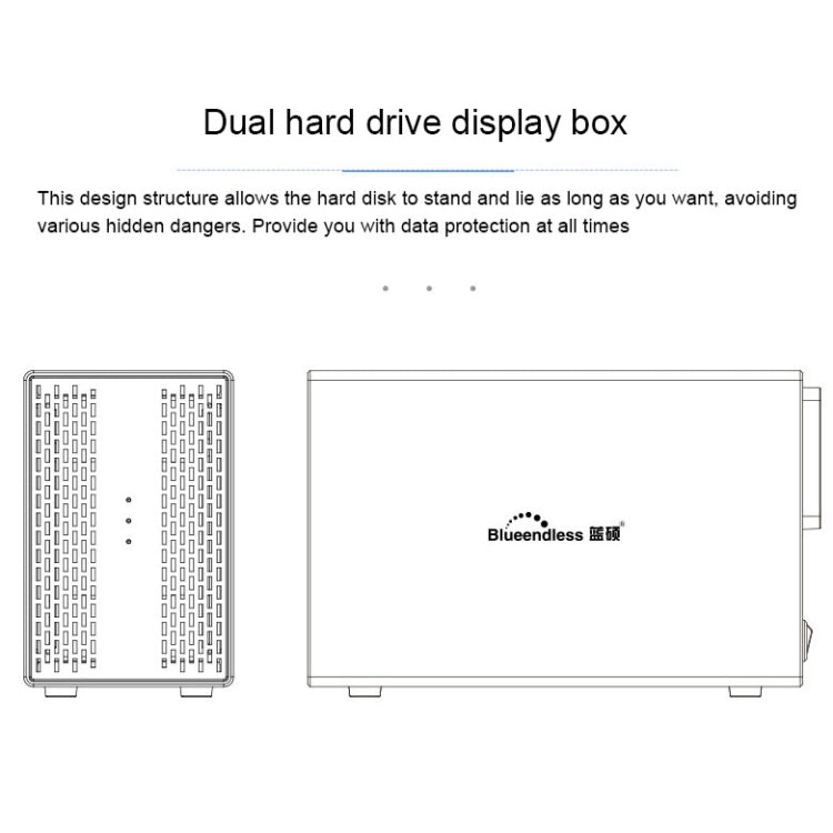 Blueendless USB-B Interface 3.5 inch 2 Bay RAID Combination Array HDD External Enclosure (UK Plug) - HDD Enclosure by Blueendless | Online Shopping South Africa | PMC Jewellery