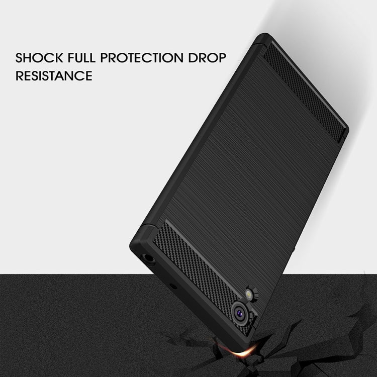 For Sony Xperia XA1 Brushed Texture Carbon Fiber Shockproof TPU Rugged Armor Protective Case(Grey) - free shipping - PMC TechLife - Order now!