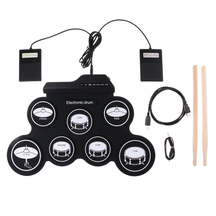 Portable Silicone Hand Roll USB Electronic Drum, Black Icon Version - Percussion Instruments by PMC Jewellery | Online Shopping South Africa | PMC Jewellery