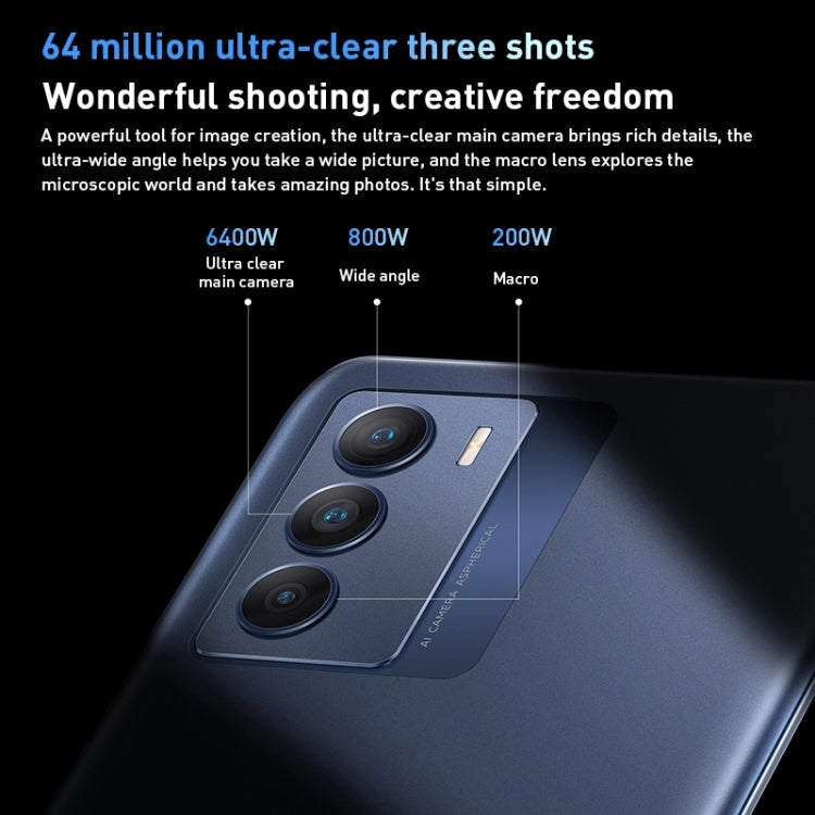 vivo T1 5G, 64MP Camera, 12GB+256GB, Triple Back Cameras, Face ID & Side Fingerprint Identification, 5000mAh Battery, 6.67 inch Android 11.0 OriginOS 1.0 Qualcomm Snapdragon 778G Octa Core up to 2.4GHz, OTG, Network: 5G(Black) - vivo by VIVO | Online Shopping South Africa | PMC Jewellery