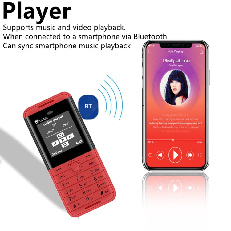 SERVO BM5310 Mini Mobile Phone, English Key, 1.33 inch, MTK6261D, 21 Keys, Support Bluetooth, FM, Magic Sound, Auto Call Record, GSM, Triple SIM (Black Red) - free shipping - PMC TechLife - Order now!