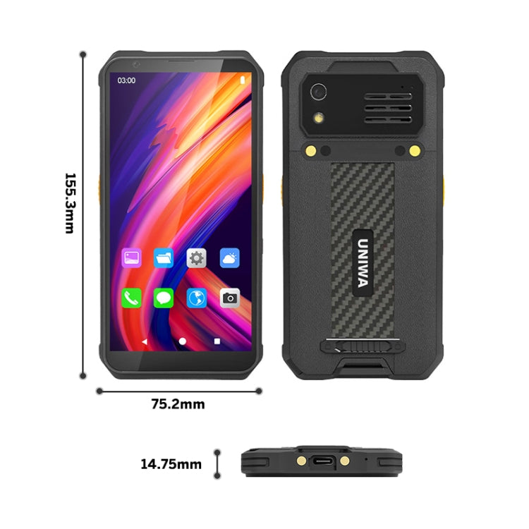 UNIWA M512 2D Scan Version Rugged Phone, 4GB+64GB, IP65 Waterproof Dustproof Shockproof, 4100mAh Battery, 5.7 inch Android 12 MTK6762 Octa Core up to 2.0GHz, Network: 4G, NFC (Black) - UNIWA by UNIWA | Online Shopping South Africa | PMC TechLife