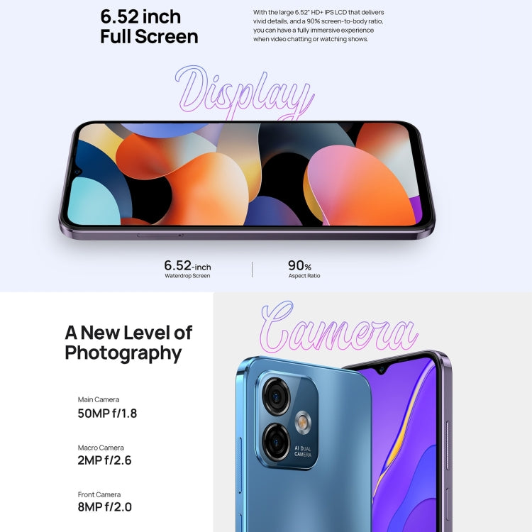 [HK Warehouse] Ulefone Note 16 Pro, 8GB+256GB, Dual Back Cameras, Face ID & Side Fingerprint Identification, 4400mAh Battery, 6.52 inch Android 13 Unisoc T606 Octa Core up to 1.6GHz, Network: 4G, Dual SIM, OTG (Blue) - Ulefone by Ulefone | Online Shopping South Africa | PMC Jewellery