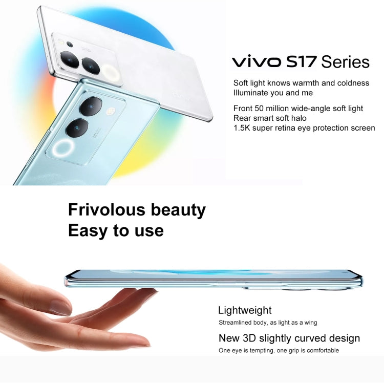 vivo S17 Pro 5G, 50MP Camera, 8GB+256GB, Triple Back Cameras, Srceen Fingerprint Identification, 4600mAh Battery, 6.78 inch Android 13 OriginOS 3 Dimensity 8200 Octa Core up to 3.1GHz, OTG, NFC, Network: 5G(White) - vivo by VIVO | Online Shopping South Africa | PMC Jewellery