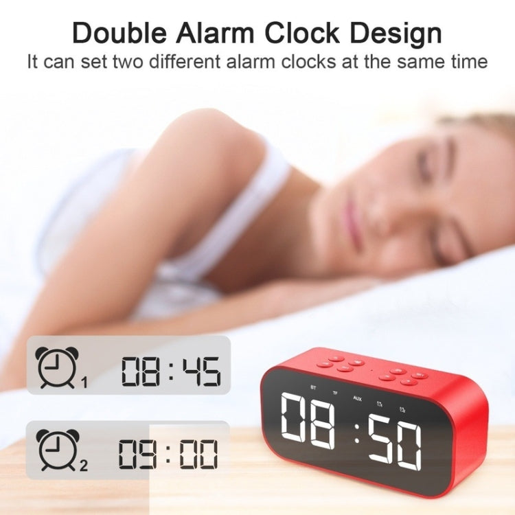 AEC BT501 Bluetooth 5.0 Mini Speaker with LED & Alarm Clock & Clock & Mirror, Support 32G TF Card(Black) - Mini Speaker by AEC | Online Shopping South Africa | PMC TechLife | Buy Now Pay Later Mobicred