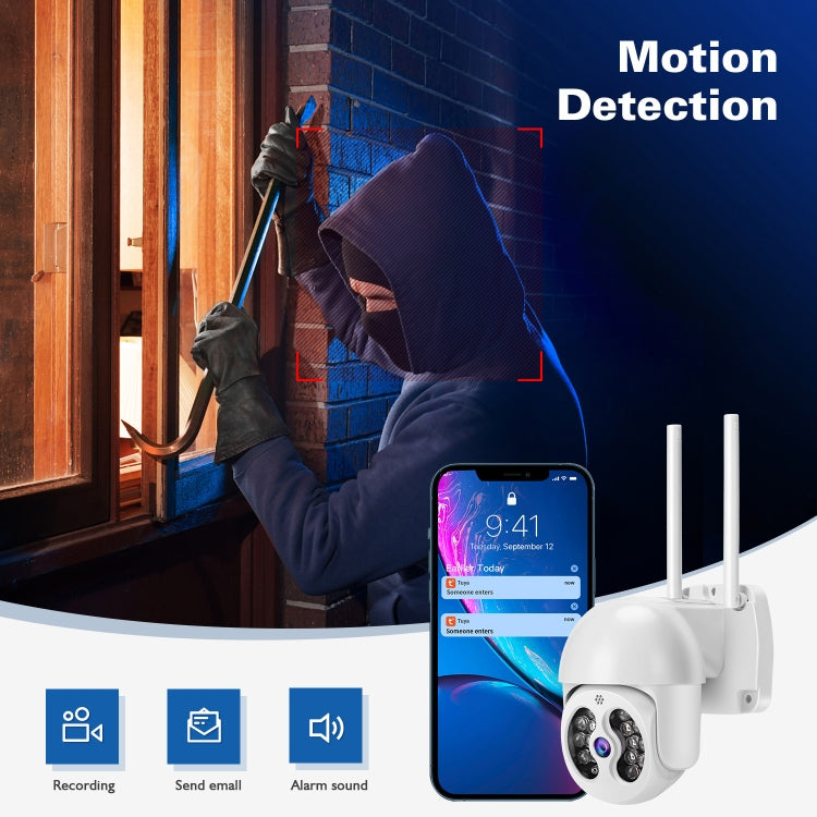 Tuya QX56 3.0 Million Pixels IP66 Waterproof 2.4G Wireless IP Camera, Support Amazon Alexa & Google Home & Motion Detection & Two-way Audio & Full Color Night Vision & TF Card, UK Plug - Dome Camera by PMC Jewellery | Online Shopping South Africa | PMC Jewellery