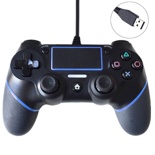 Wired Game Controller for Sony Playstation PS4(Blue) - Gamepads by PMC Jewellery | Online Shopping South Africa | PMC Jewellery