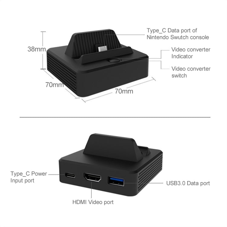 Multi-function Video Base Converter Station with Holder for Switch - Charger & Power by PMC TechLife | Online Shopping South Africa | PMC TechLife | Buy Now Pay Later Mobicred