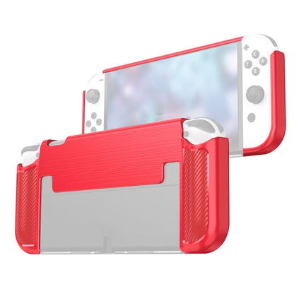 Carbon Fiber TPU Shockproof Protective Case For Nintendo Switch OLED(Red) - Cases by PMC Jewellery | Online Shopping South Africa | PMC Jewellery