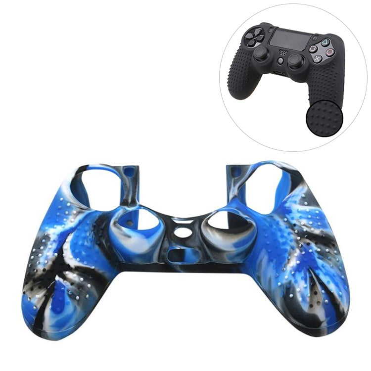 Non-slip Silicone Protective Case for Sony PS4(Black Blue) - Cases by PMC TechLife | Online Shopping South Africa | PMC TechLife