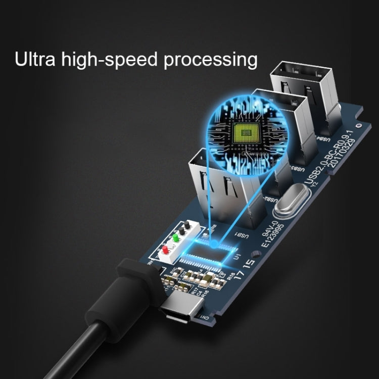 ORICO W5P-U3-30 4-Port USB 3.0 Desktop HUB with 30cm Micro USB Cable Power Supply(Black) - free shipping - PMC TechLife - Order now!