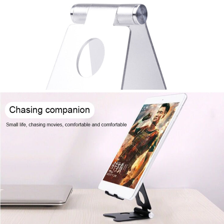 ROOSTAND R2 Aluminum Alloy Mobile Desktop Tablet Bracket Double Folding Lazy Artifact, Size: 6.4x7x9cm(Silver) - Desktop Holder by PMC Jewellery | Online Shopping South Africa | PMC Jewellery