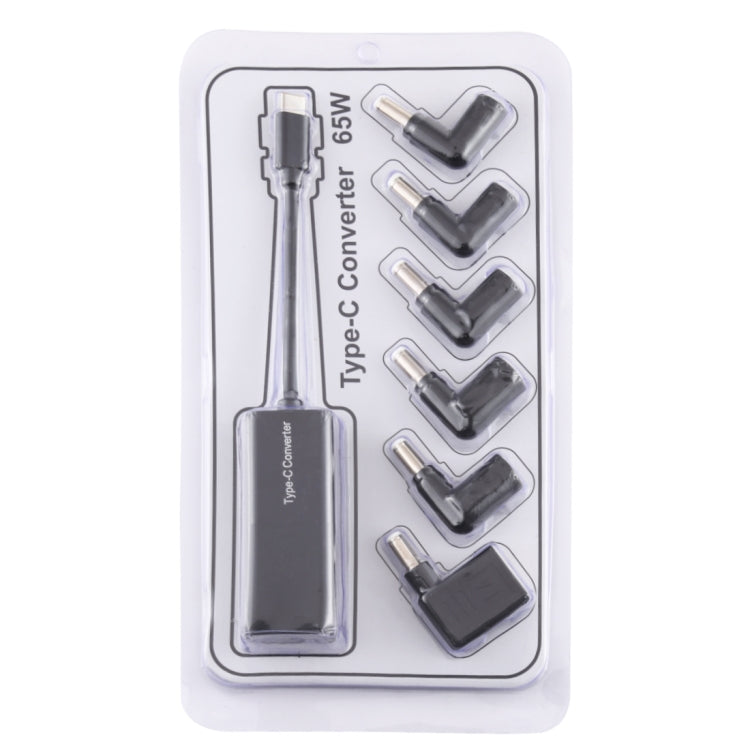 Laptop Power Adapter 65W USB-C / Type-C Converter to 6 in 1 Power Adapter (Black) - Universal Power Adapter by PMC TechLife | Online Shopping South Africa | PMC TechLife