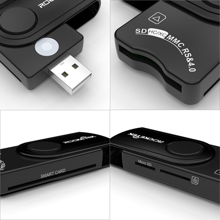 ROCKETEK CR310 USB 3.0 + TF Card + SD Card + SIM Card + Smart Card Multi-function Card Reader - free shipping - PMC TechLife - Order now!