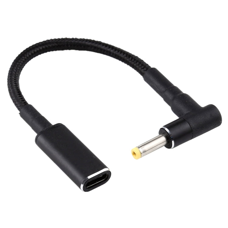 4.0 x 1.7mm Elbow to USB-C / Type-C Adapter Nylon Braid Cable - Universal Power Adapter by PMC Jewellery | Online Shopping South Africa | PMC Jewellery