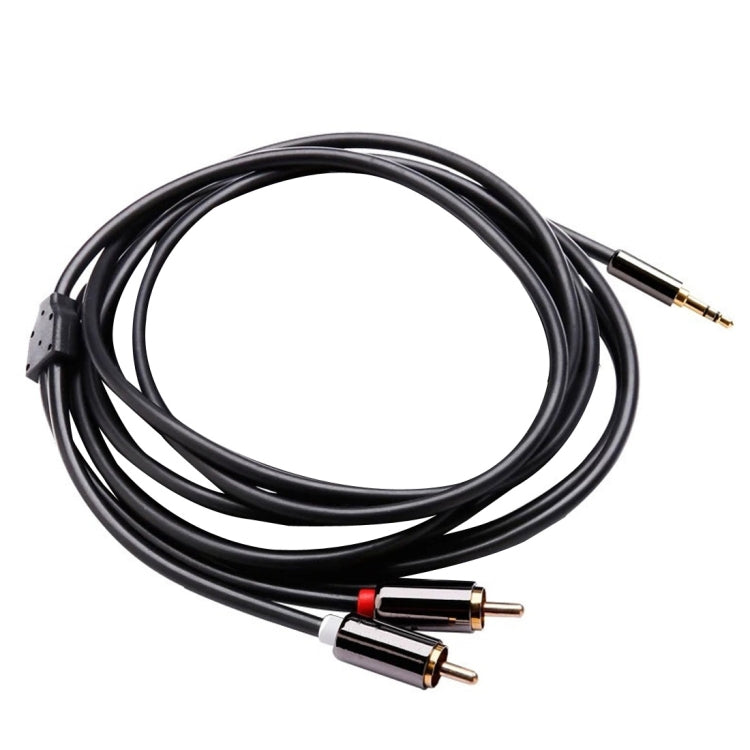 2m Gold Plated 3.5mm Jack to 2 x RCA Male Stereo Audio Cable - RCA Cable by PMC Jewellery | Online Shopping South Africa | PMC Jewellery