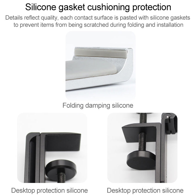 Paste Screw Type Metal Foldable Headset Stand Display Hanger(Silver) - Anti-lost & Holder by PMC TechLife | Online Shopping South Africa | PMC TechLife