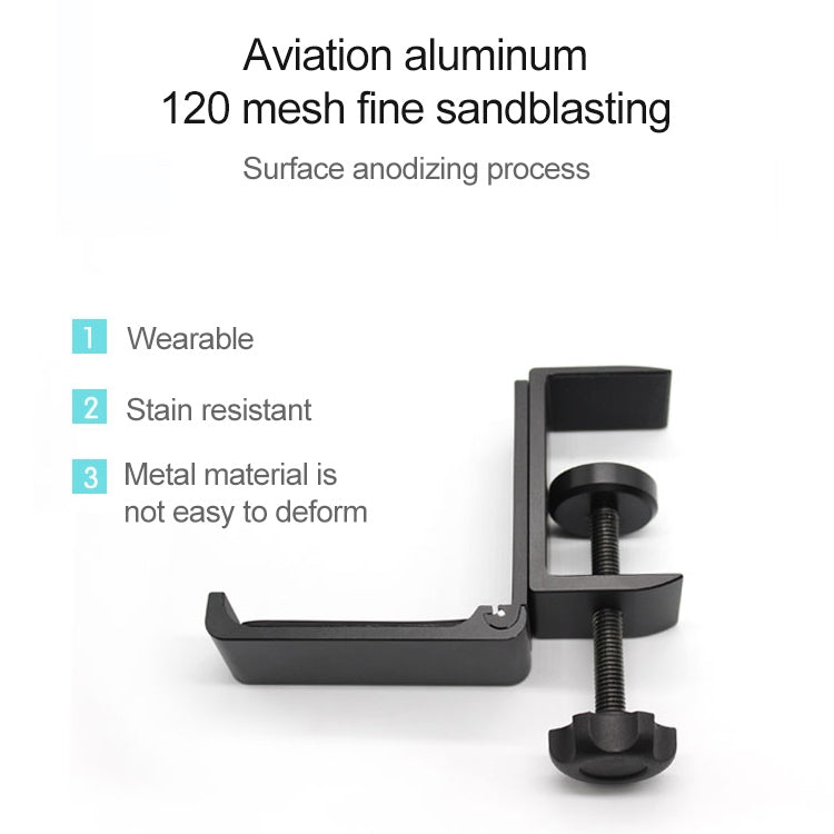Desktop Lock Clip Type Metal Foldable Headset Stand Display Hanger(Silver) - Anti-lost & Holder by PMC TechLife | Online Shopping South Africa | PMC TechLife