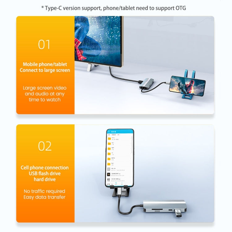 BYL-2206 9 in 1 USB-C / Type-C to USB Multifunctional Docking Station HUB Adapter - USB HUB by PMC TechLife | Online Shopping South Africa | PMC TechLife