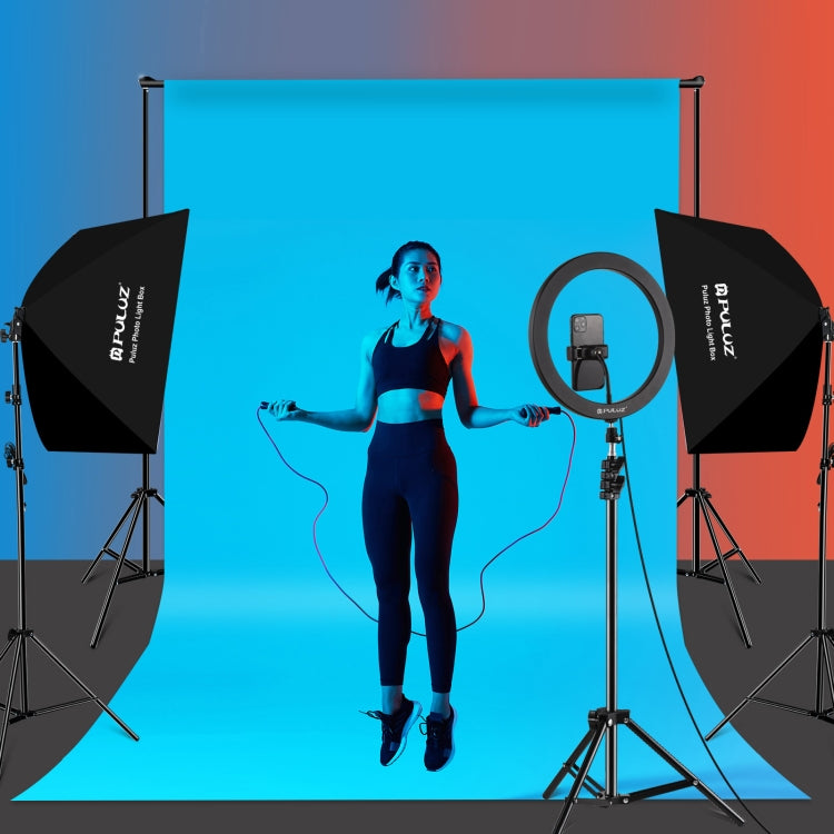 PULUZ Softbox Lighting Kit 2 PCS 50x70cm Professional Photo Studio Photography Light Equipment with 2 x E27 Socket Bulb Photography Lighting Kit(EU Plug) - Stand Bracket by PULUZ | Online Shopping South Africa | PMC Jewellery | Buy Now Pay Later Mobicred