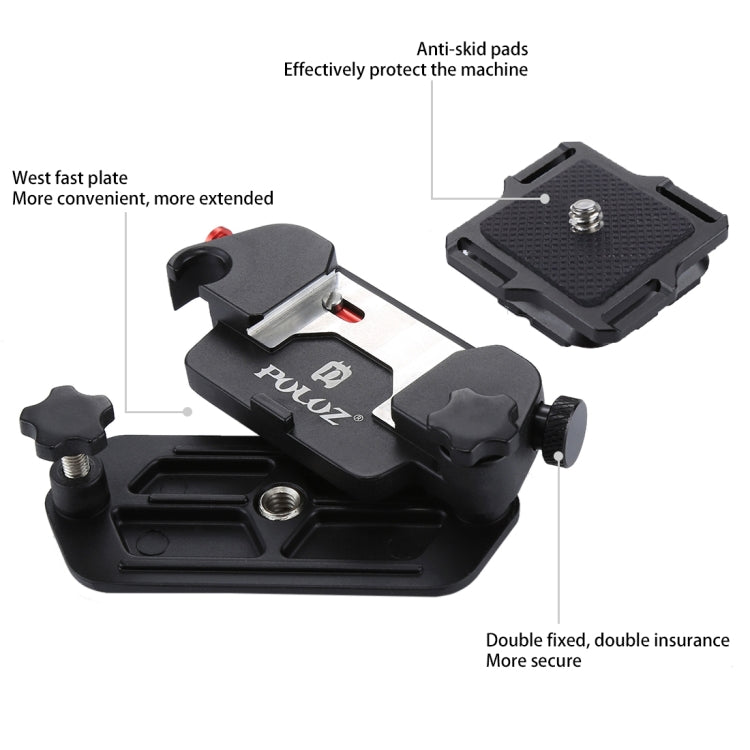 PULUZ Capture Camera Clip Aluminum Alloy Quick Release Clip with Plate - Quick Release Plate by PULUZ | Online Shopping South Africa | PMC Jewellery