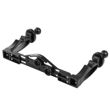 PULUZ Dual Handles Aluminium Alloy Tray Stabilizer for Underwater Camera Housings(Black) - Diving Accessories by PULUZ | Online Shopping South Africa | PMC Jewellery | Buy Now Pay Later Mobicred