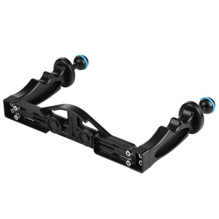 PULUZ Dual Handles Aluminium Alloy Tray Stabilizer for Underwater Camera Housings(Black) - Diving Accessories by PULUZ | Online Shopping South Africa | PMC Jewellery