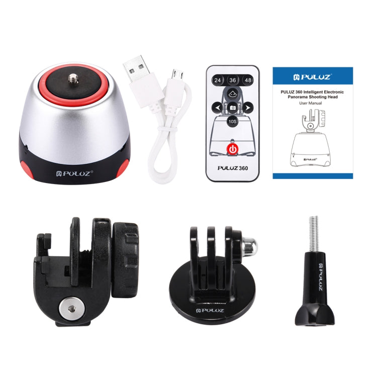 PULUZ Electronic 360 Degree Rotation Panoramic Head with Remote Controller for Smartphones, GoPro, DSLR Cameras(Red) - Tripod Heads by PULUZ | Online Shopping South Africa | PMC Jewellery