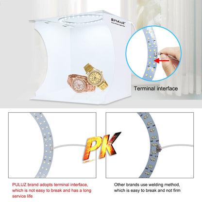 PULUZ 23cm Ring LED Panel Folding Portable Light Photo Lighting Studio Shooting Tent Box Kit with 6 Colors Backdrops (Black, White, Yellow, Red, Green, Blue), Unfold Size: 24cm x 23cm x 23cm -  by PULUZ | Online Shopping South Africa | PMC Jewellery
