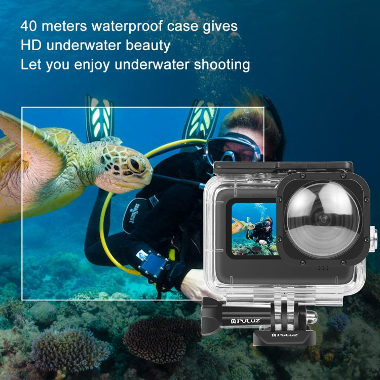 PULUZ 40m Waterproof Housing Protective Case with Buckle Basic Mount & Screw for GoPro HERO12 Black /11 Black /11 Black Mini /10 Black /9 Black Max Lens Mod(Transparent) - Waterproof Cases by PULUZ | Online Shopping South Africa | PMC Jewellery