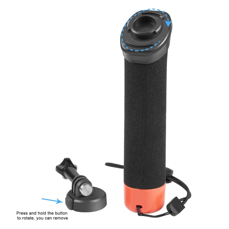 PULUZ Floating Foam Hand Grip Buoyancy Rods with Strap & Quick-release Base for GoPro, Insta360, DJI and Other Action Cameras(Orange) - Floating Grip & Ball by PULUZ | Online Shopping South Africa | PMC Jewellery | Buy Now Pay Later Mobicred