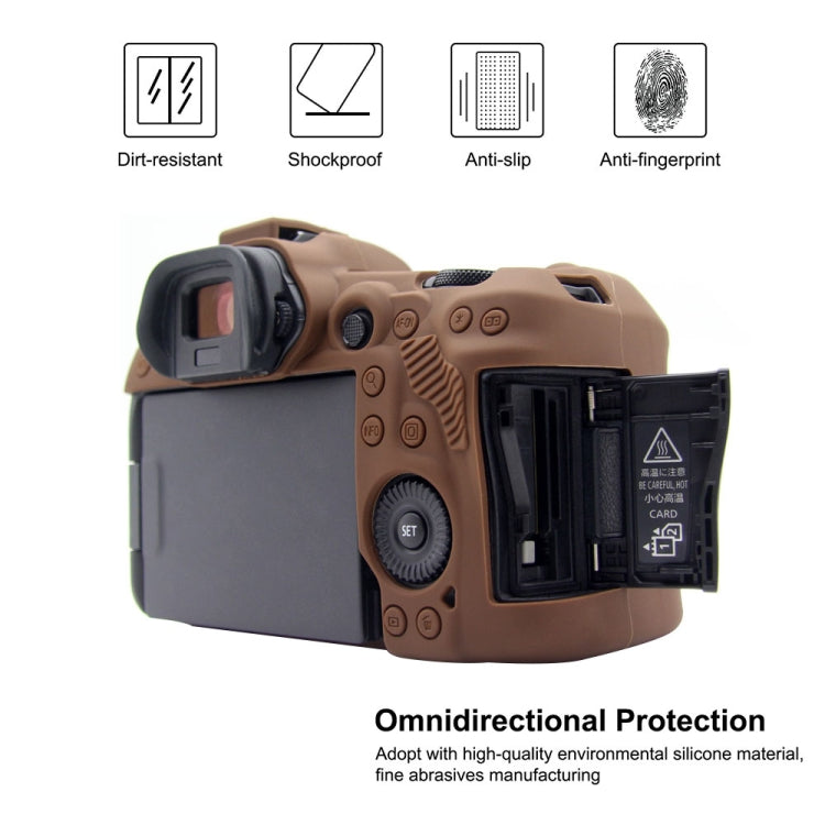 PULUZ Soft Silicone Protective Case for Canon EOS R5(Coffee) - free shipping - PMC TechLife - Order now!