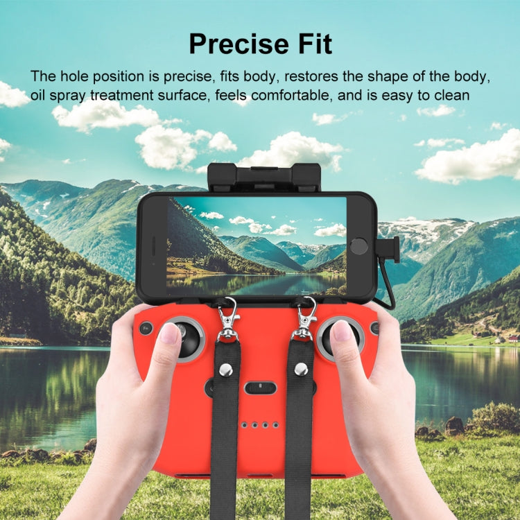 PULUZ Shockproof Anti-scratch Silicone Case with Neck Strap For DJI Mini 3 / 3 Pro / Mavic 3 / Air 2S / Mini 2 Remote Control(Red) - Case & Bags by PULUZ | Online Shopping South Africa | PMC Jewellery